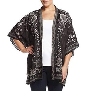 Chelsea & Theodore Women's Plus Embroidered Kimono